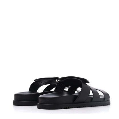 Hermes Calfskin Womens Chypre Sandals 37 Black 4 of 9