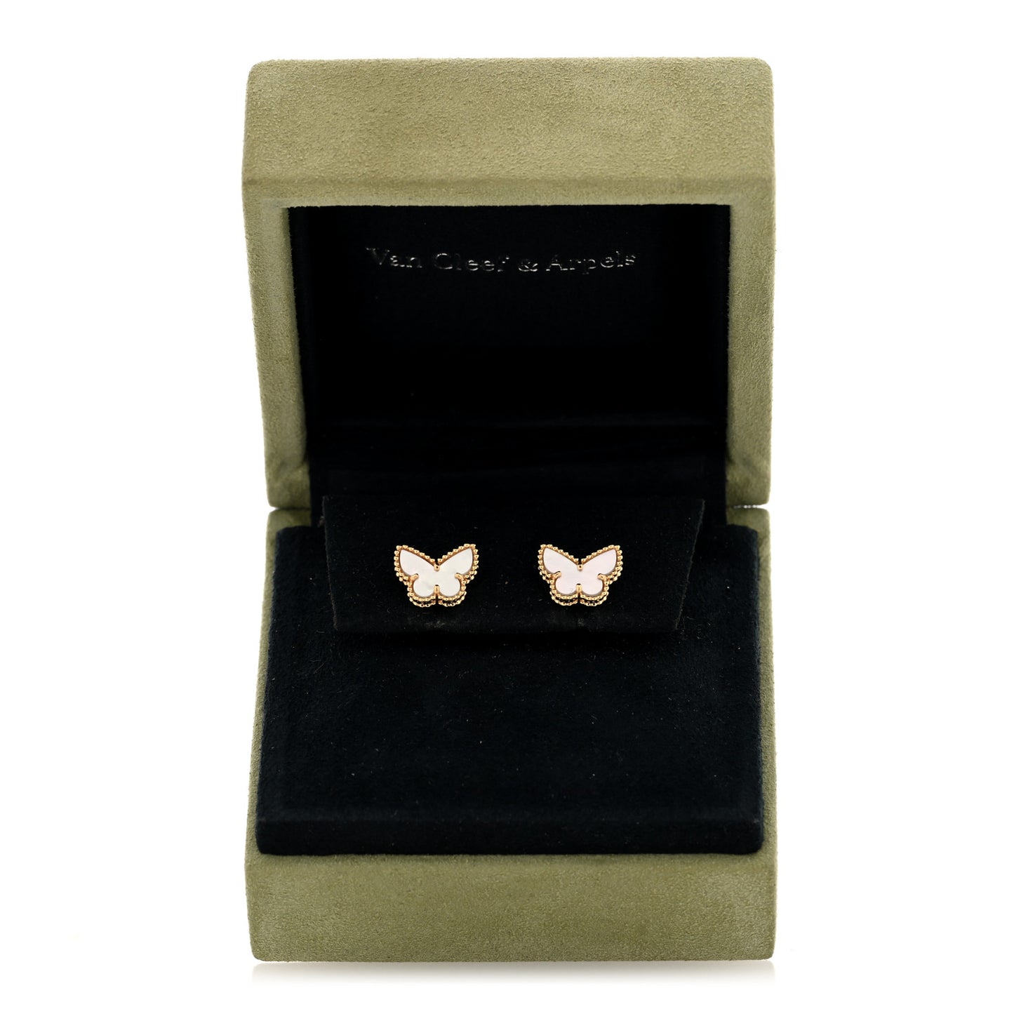 18K Yellow Gold Mother of Pearl Sweet Alhambra Butterfly Earrings