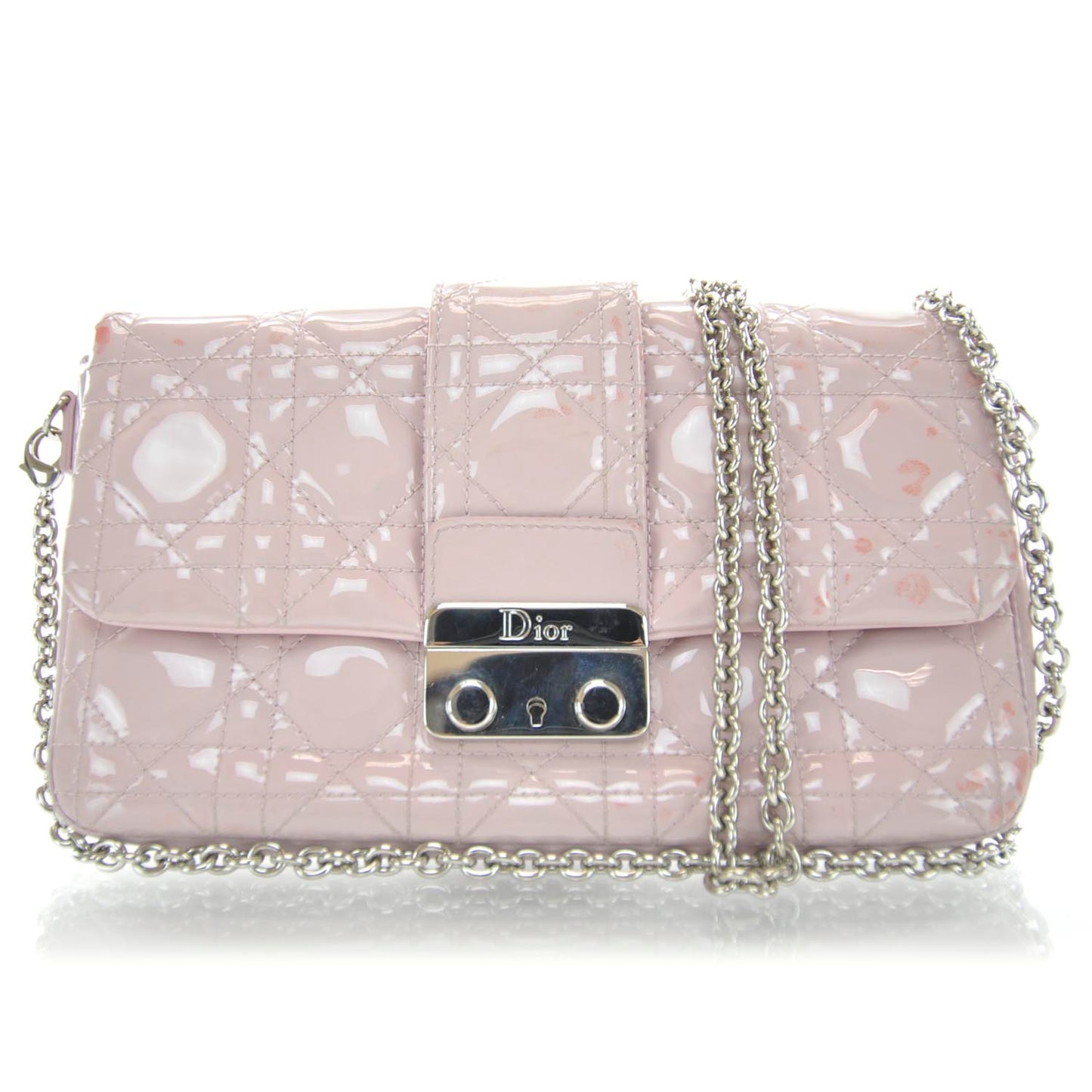 Patent Cannage New Lock Pouch Bag Rose Poudre