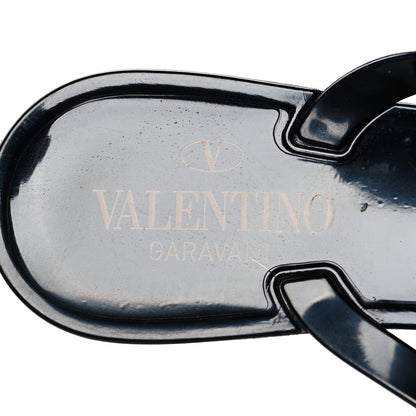 Valentino Garavani PVC Jelly Rockstud Bow Thong Sandals 38 Black 7 of 7