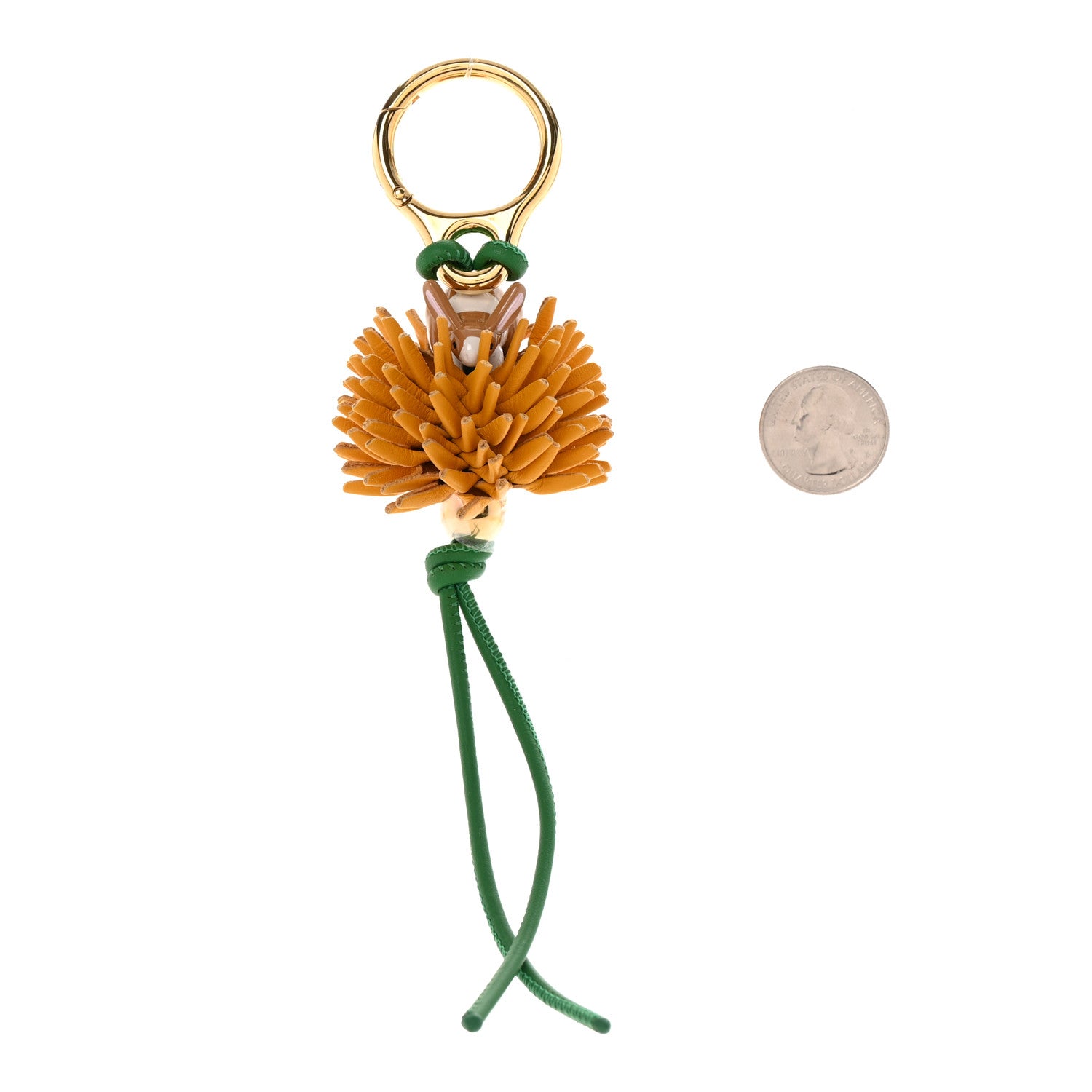 Loewe Calfskin Dandelion Rabbit Bag Charm Yellow Green 2 of 5