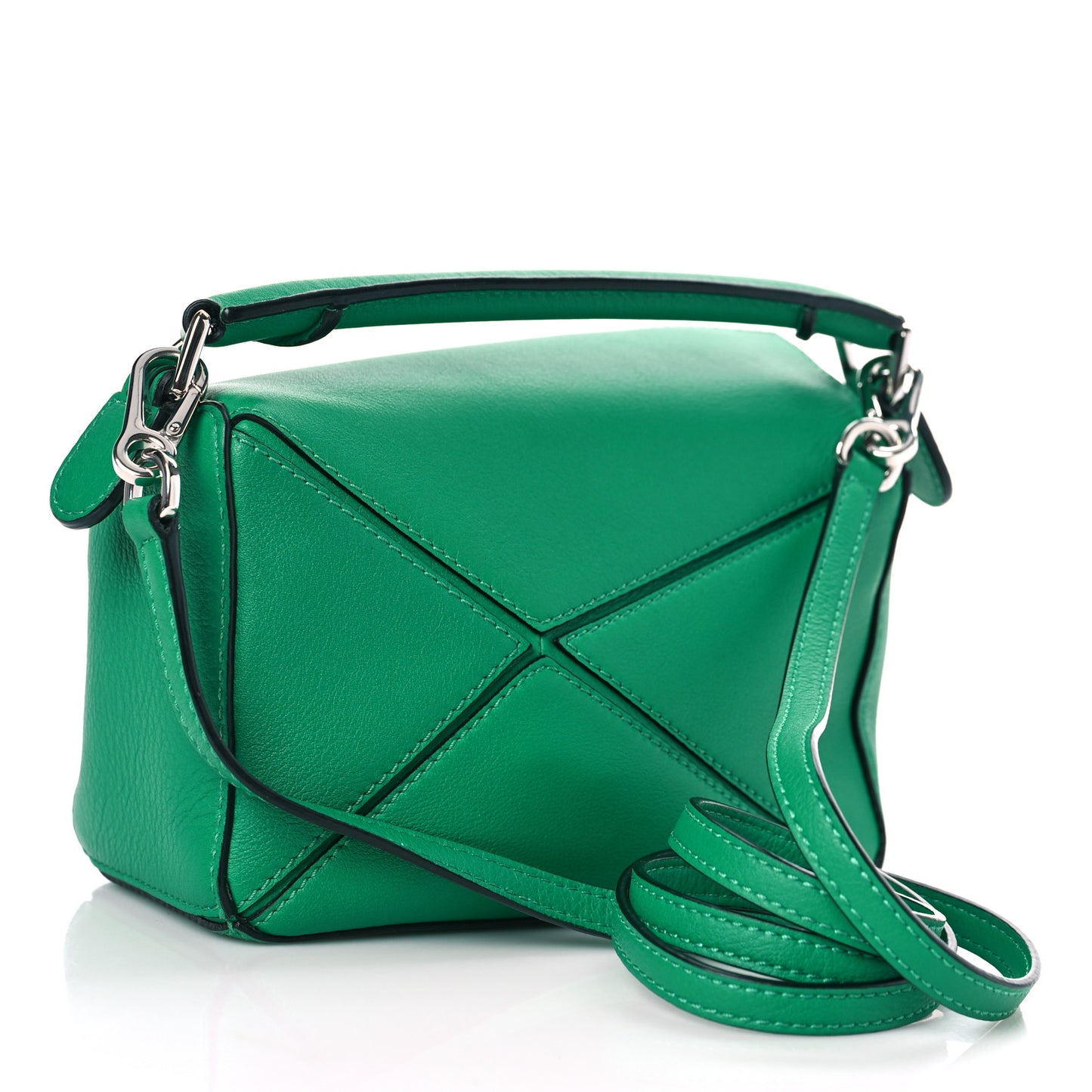 Calfskin Mini Puzzle Bag Jungle Green
