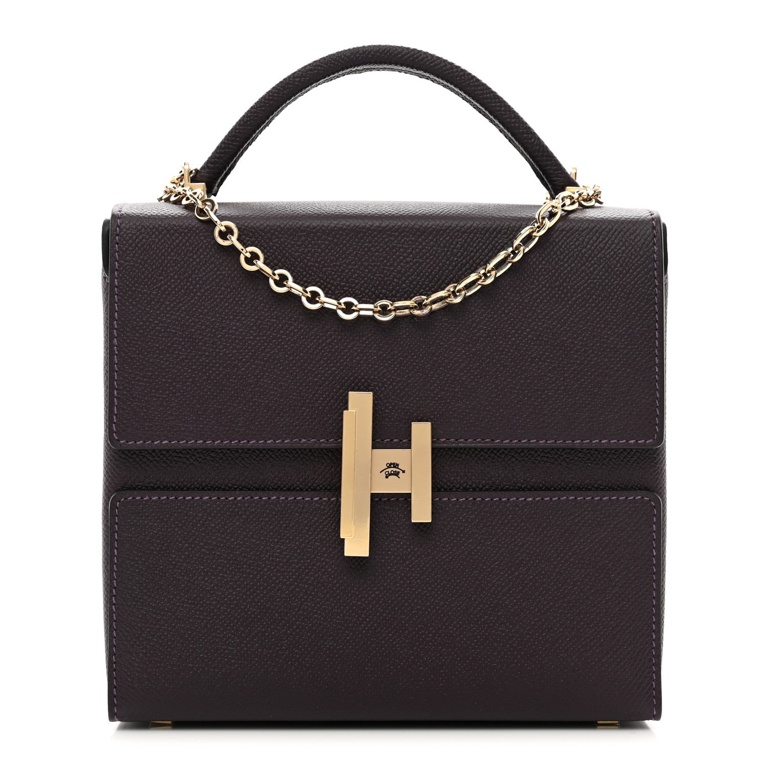 Hermes Epsom Cinhetic Boxy Top Handle Bag Raisin 1 of 10