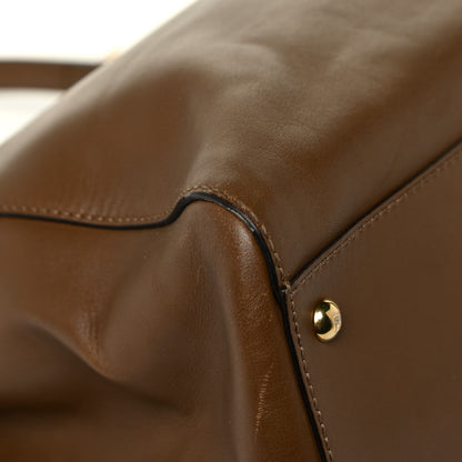 Fendi Vitello Morgan Fabric Jacquard Pequin Large Peekaboo Iconic Satchel Foresta Tobacco Black 21 of 26