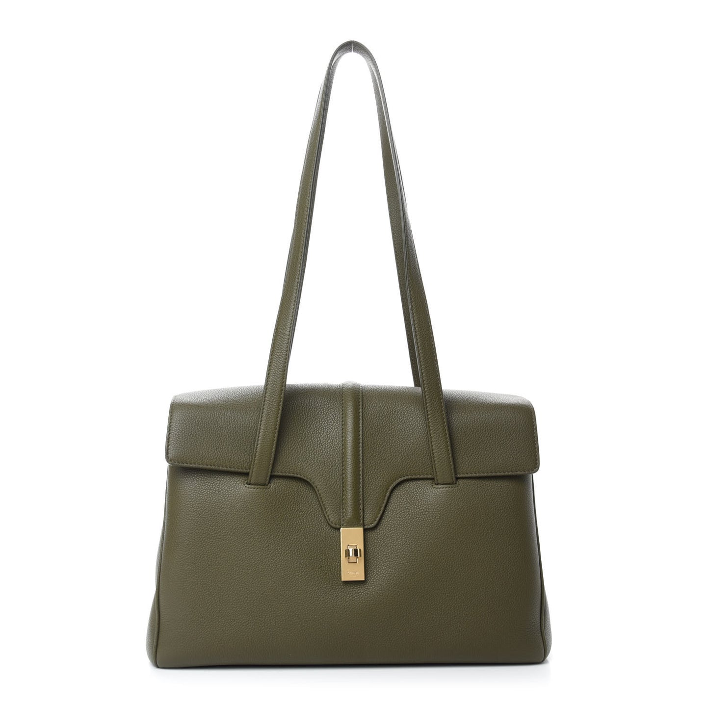 Grained Calfskin Medium Soft 16 Bag Dark Olive