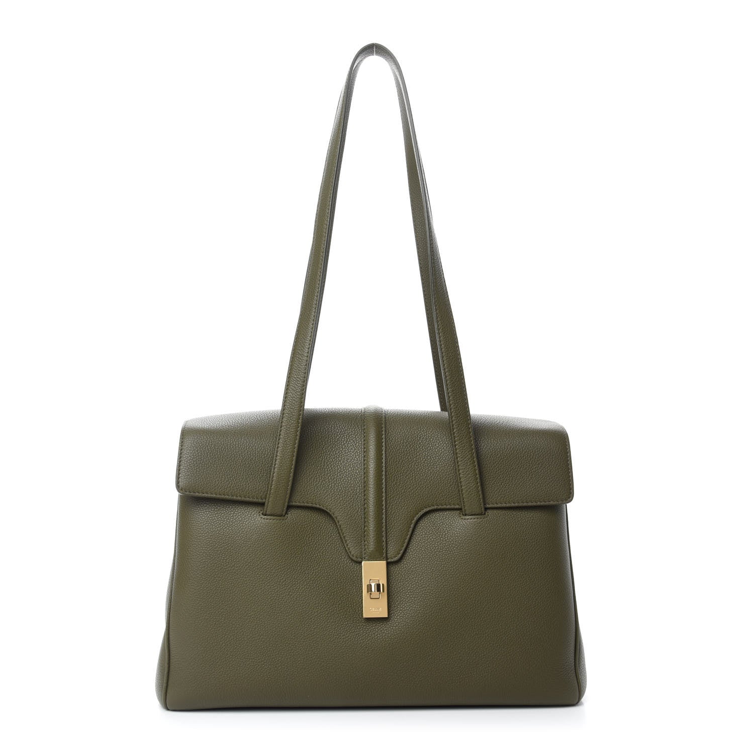 Celine Grained Calfskin Medium Soft 16 Bag Dark Olive 1 of 10