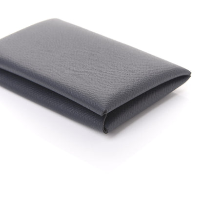Hermes Epsom Verso Calvi Card Case Bleu Indigo Vert Amande 6 of 9