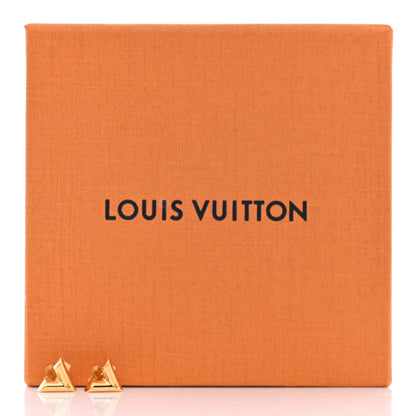 Louis Vuitton Brass Essential V Stud Earrings Gold 5 of 5