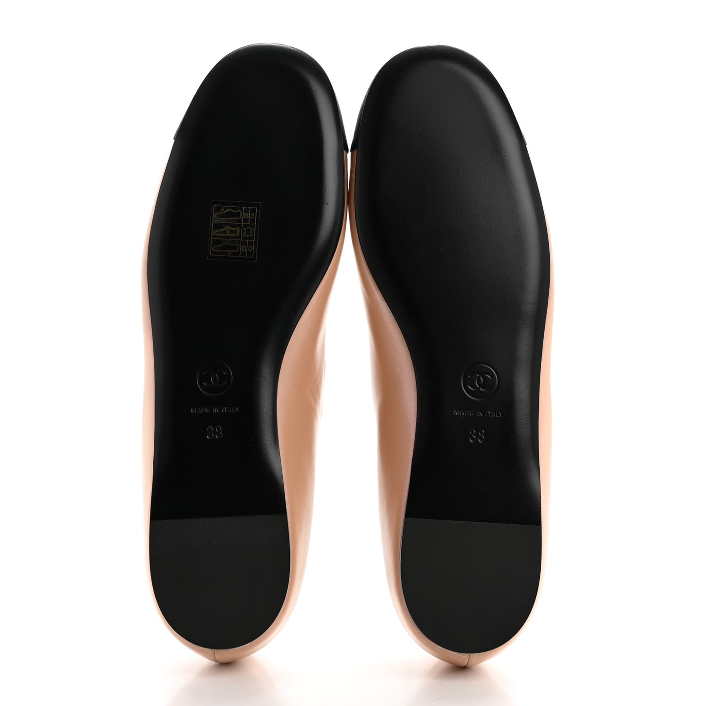 Lambskin Grosgrain Pearl Mary Jane Flats 38 Beige Black