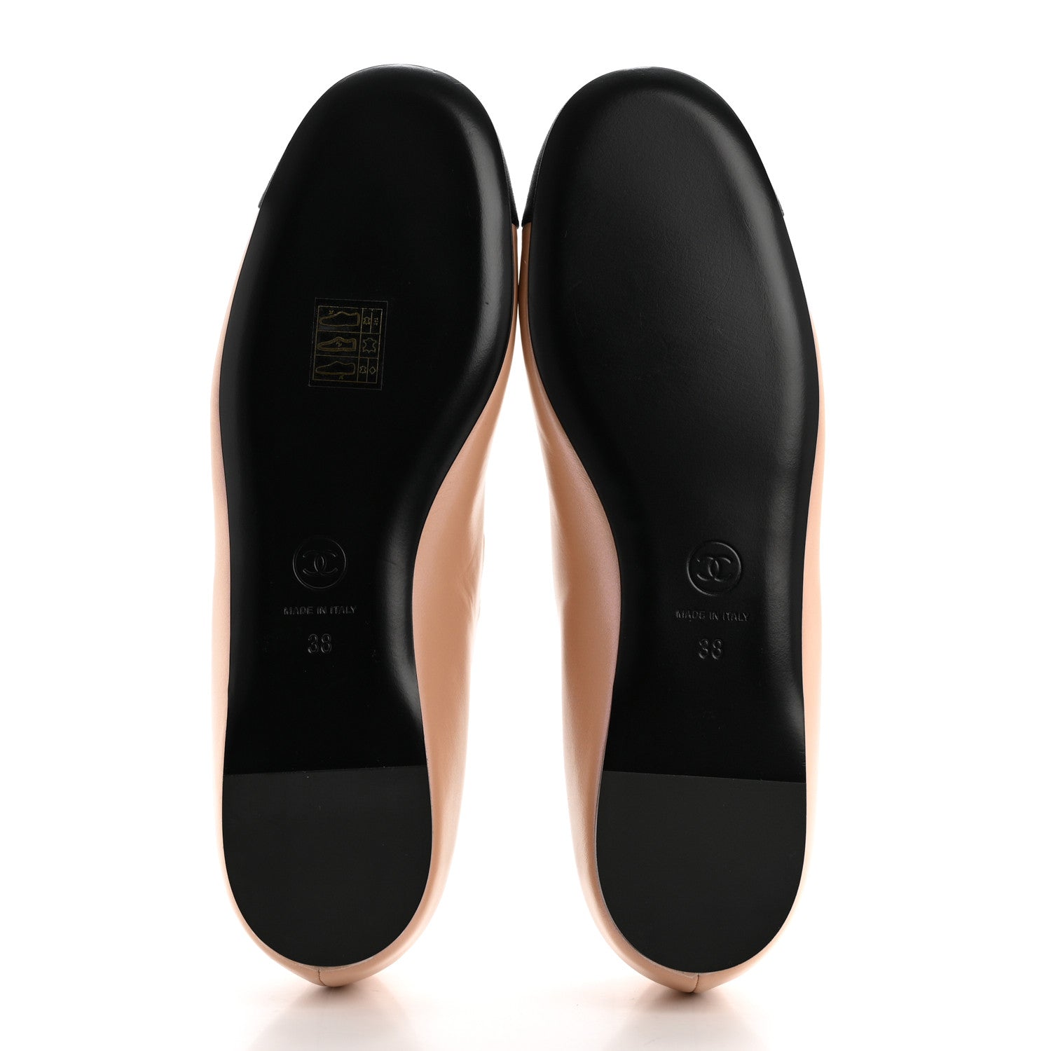 Chanel Lambskin Grosgrain Pearl Mary Jane Flats 38 Beige Black 5 of 9