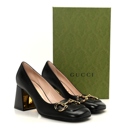 Gucci Malaga Kid Horsebit 75mm Pumps 38 Black 10 of 10