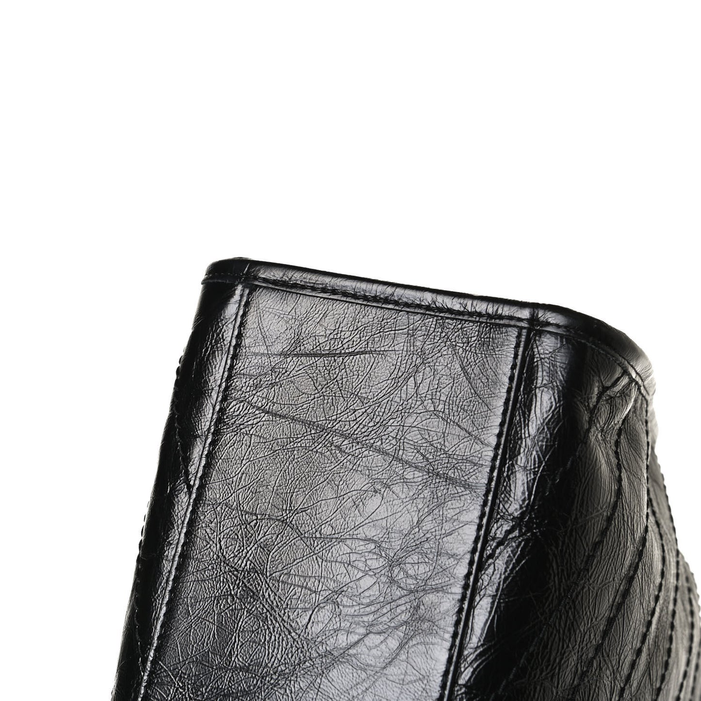 Crinkled Calfskin Matelasse Monogram Large Niki Shopper Tote Black