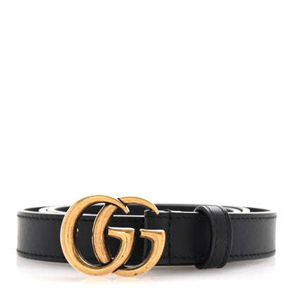 Gucci Calfskin Double G 20mm Belt 85 34 Black 1 of 5