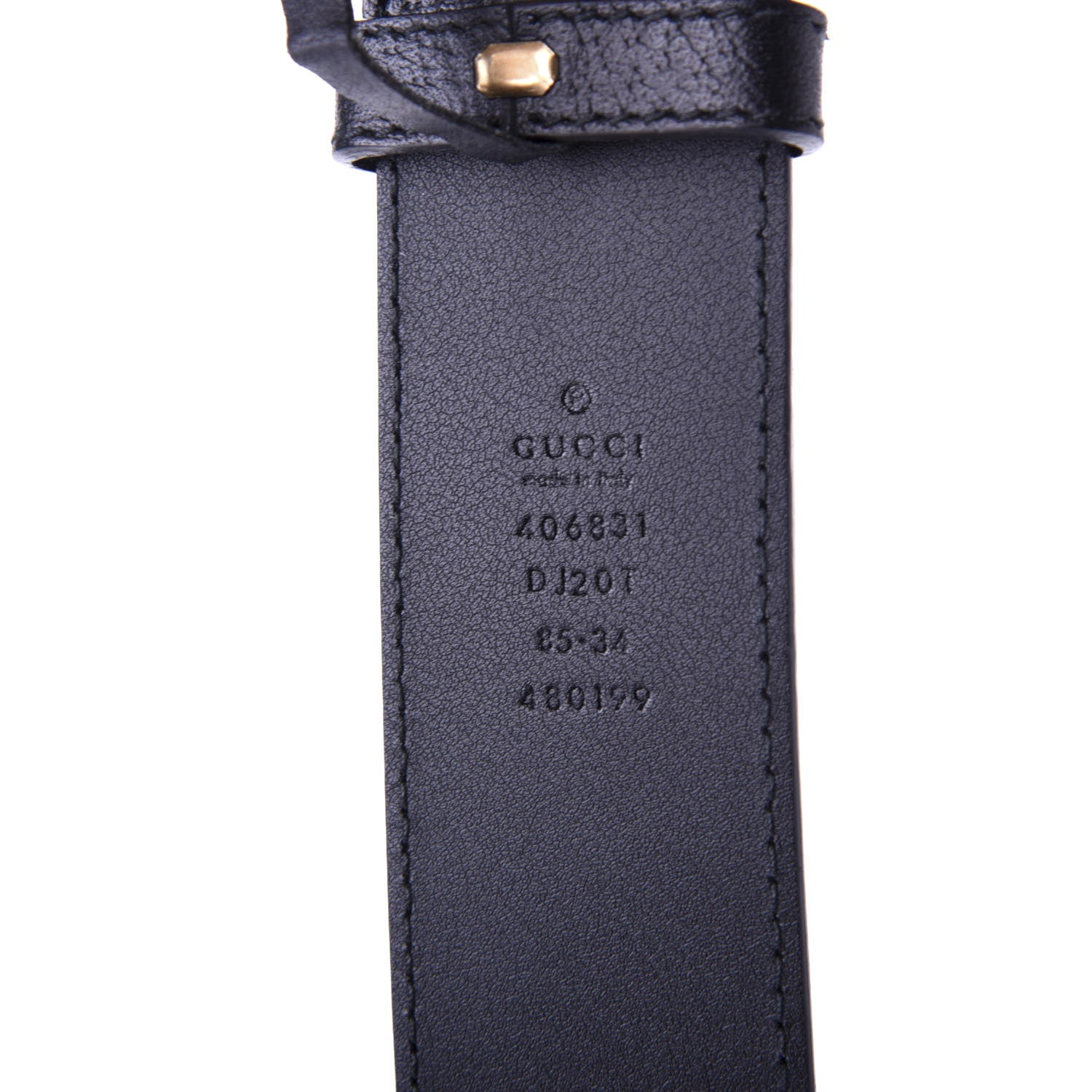 Gucci Textured Calfskin Double G 40mm Belt 85 34 Black 3 of 5