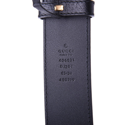 Gucci Textured Calfskin Double G 40mm Belt 85 34 Black 3 of 5