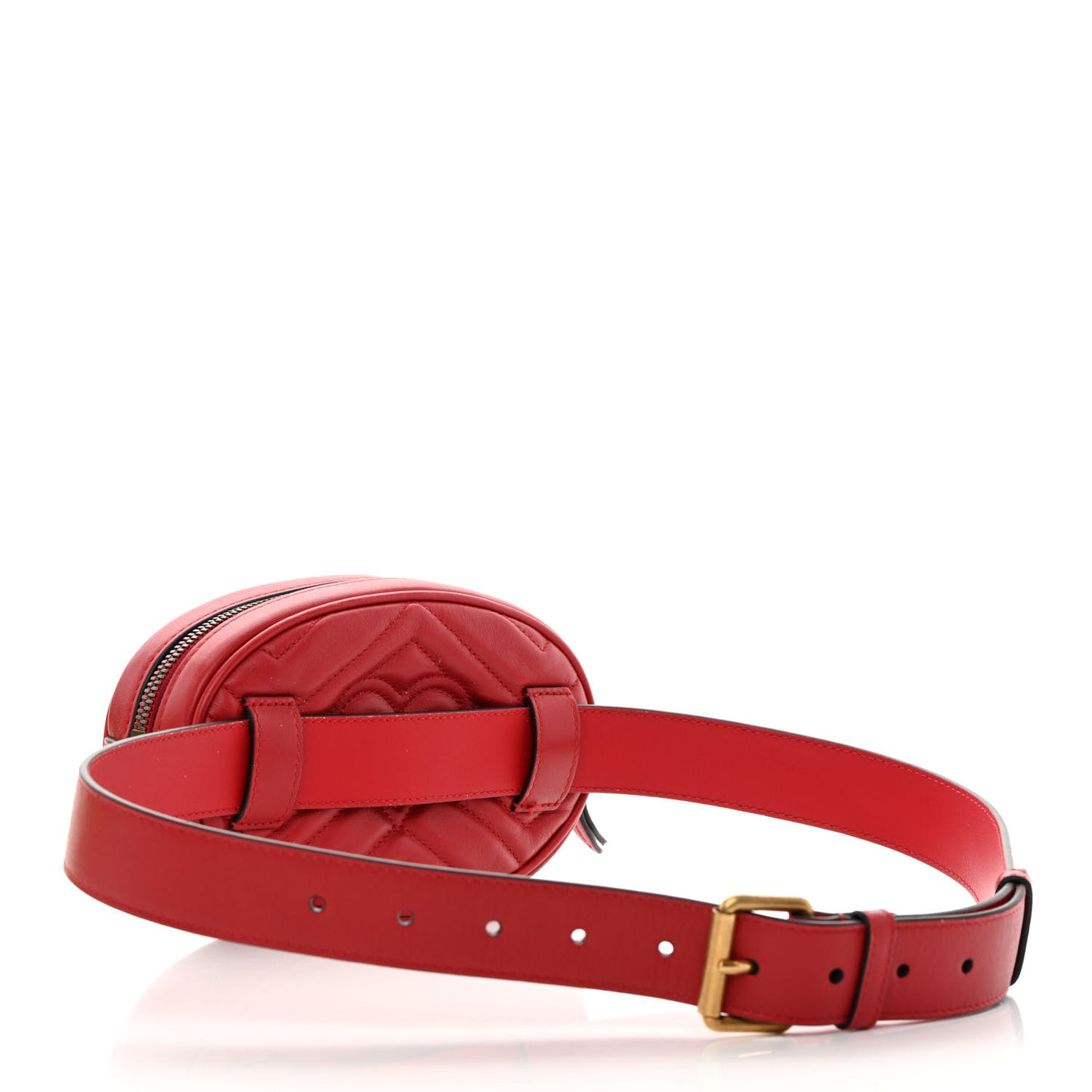 Calfskin Matelasse GG Marmont Belt Bag 85 34 Hibiscus Red