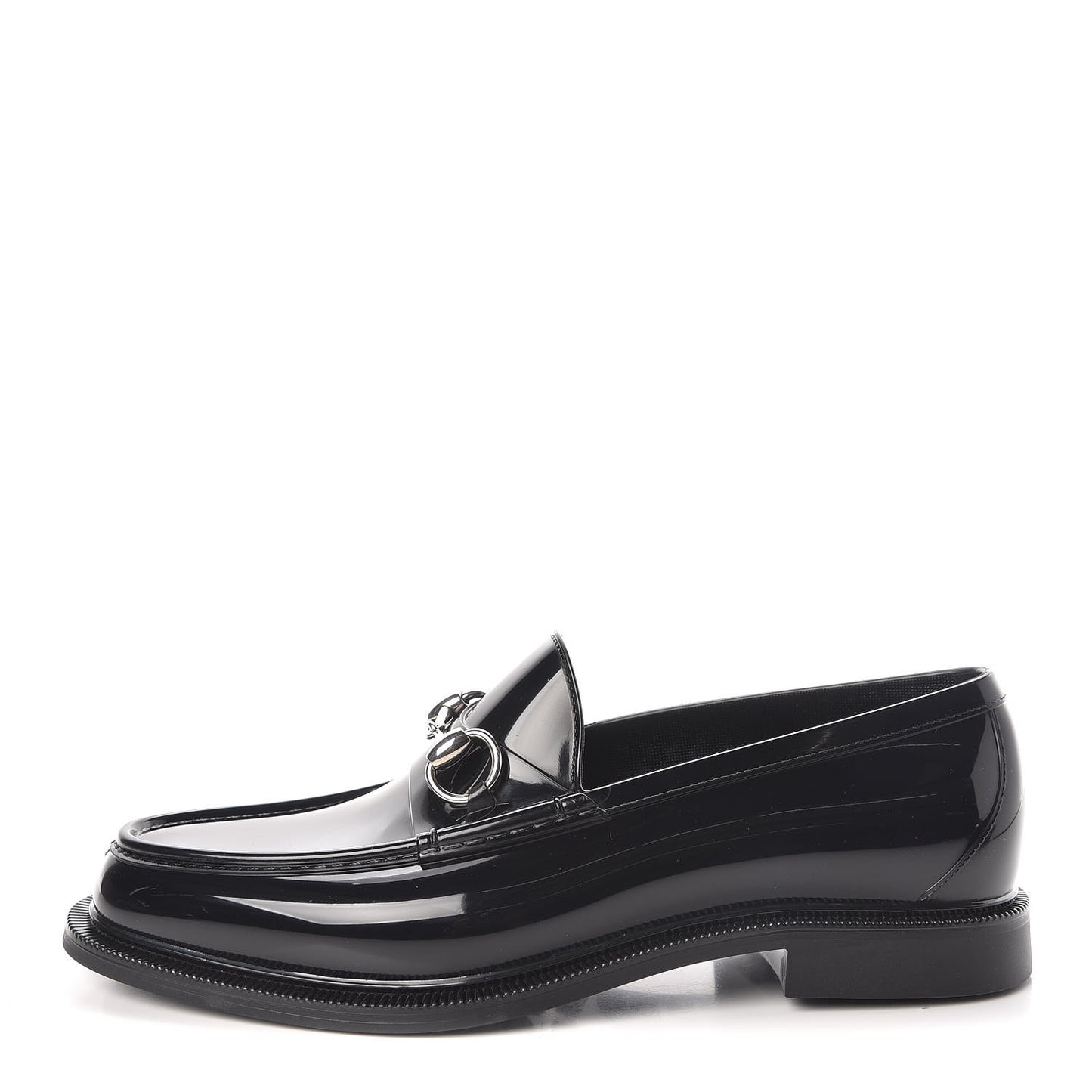 Rubber Mens Horsebit Moccasin Loafers 6 Black