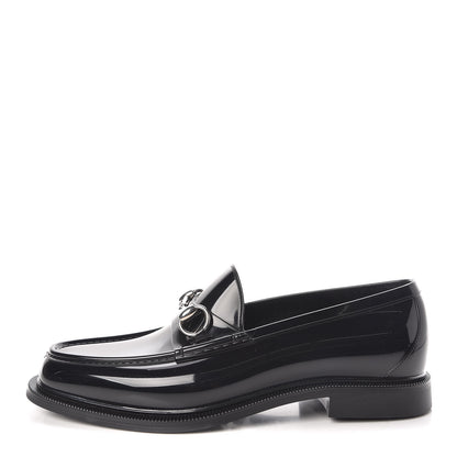 Gucci Rubber Mens Horsebit Moccasin Loafers 6 Black 1 of 8