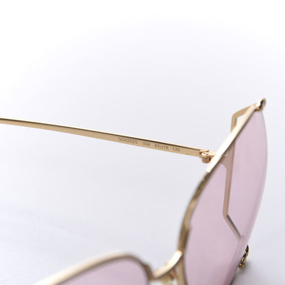 Gucci Metal Oversized Round Sunglasses GG0252S Gold Pink 6 of 7
