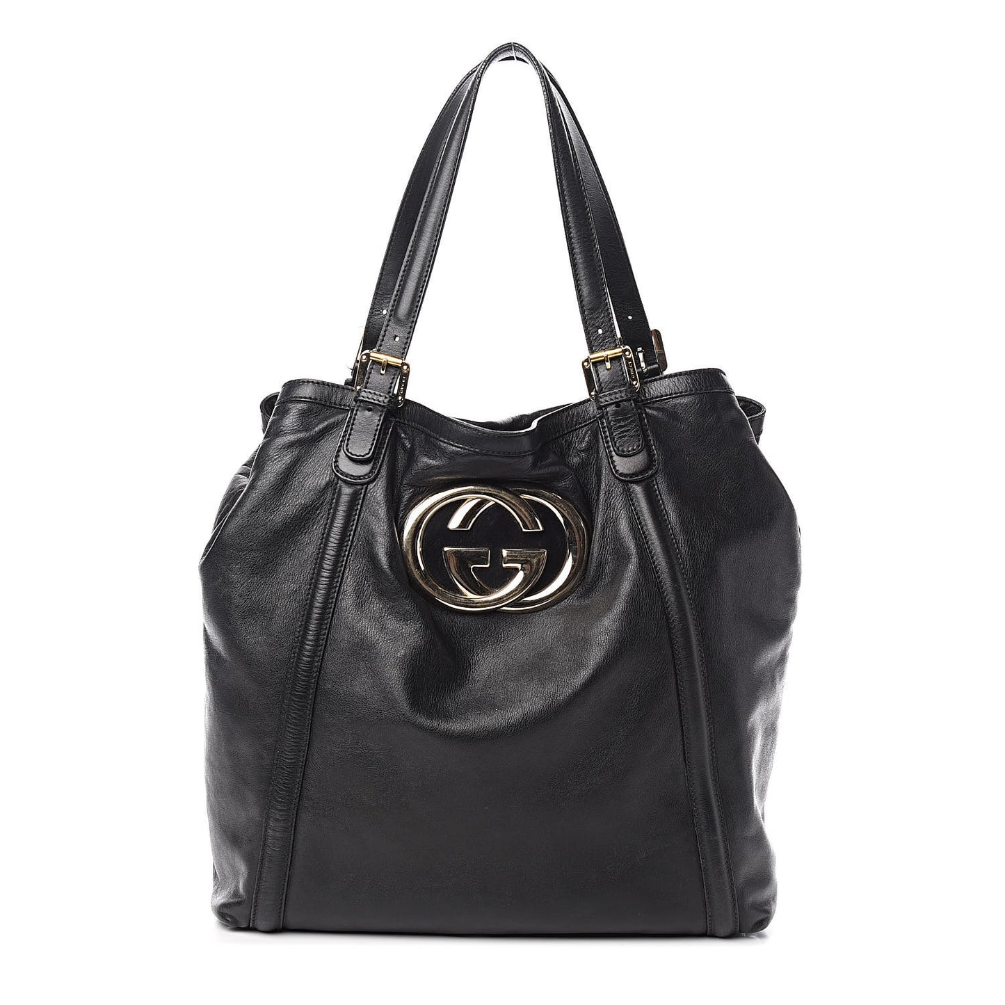 Calfskin Large Britt Shoulder Bag Black