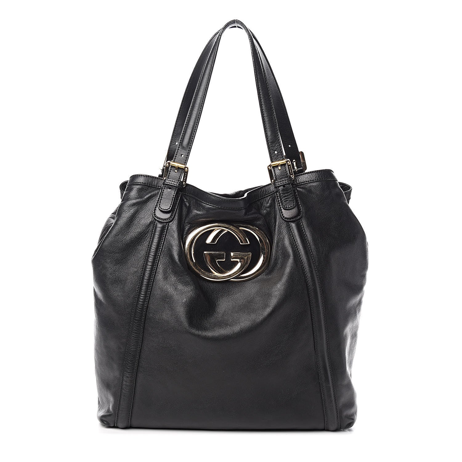 Gucci Calfskin Large Britt Shoulder Bag Black 1 of 14