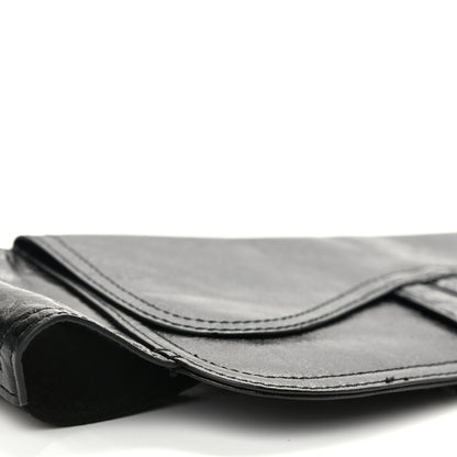Christian Dior Crinkled Lambskin 135mm Saddle Belt Black 8 of 11