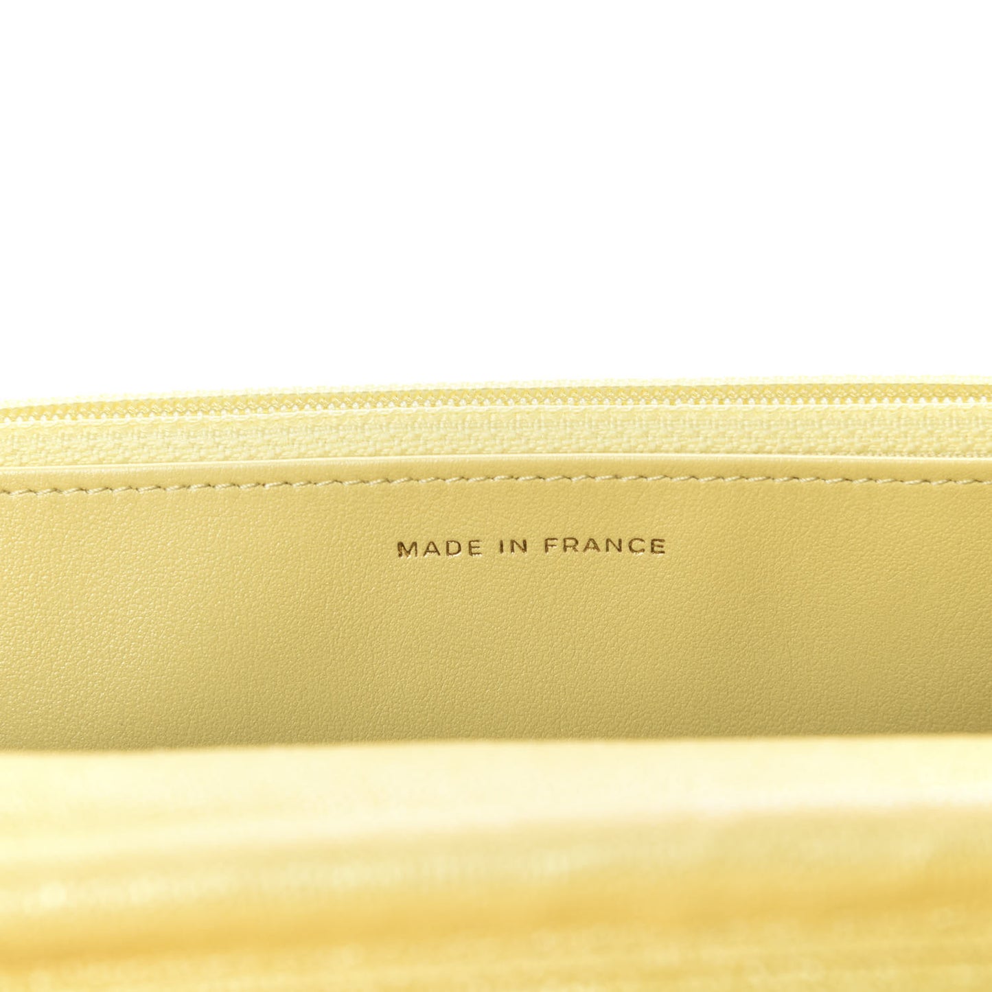 Iridescent Caviar Quilted Wallet on Chain WOC Yellow