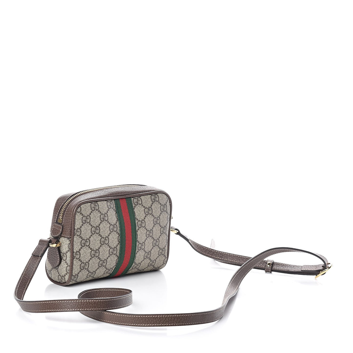 GG Supreme Monogram Web Mini Ophidia Shoulder Bag Brown