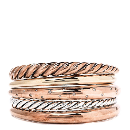 David Yurman Sterling Silver Bronze Diamond Pure Form Bracelet 1 of 5