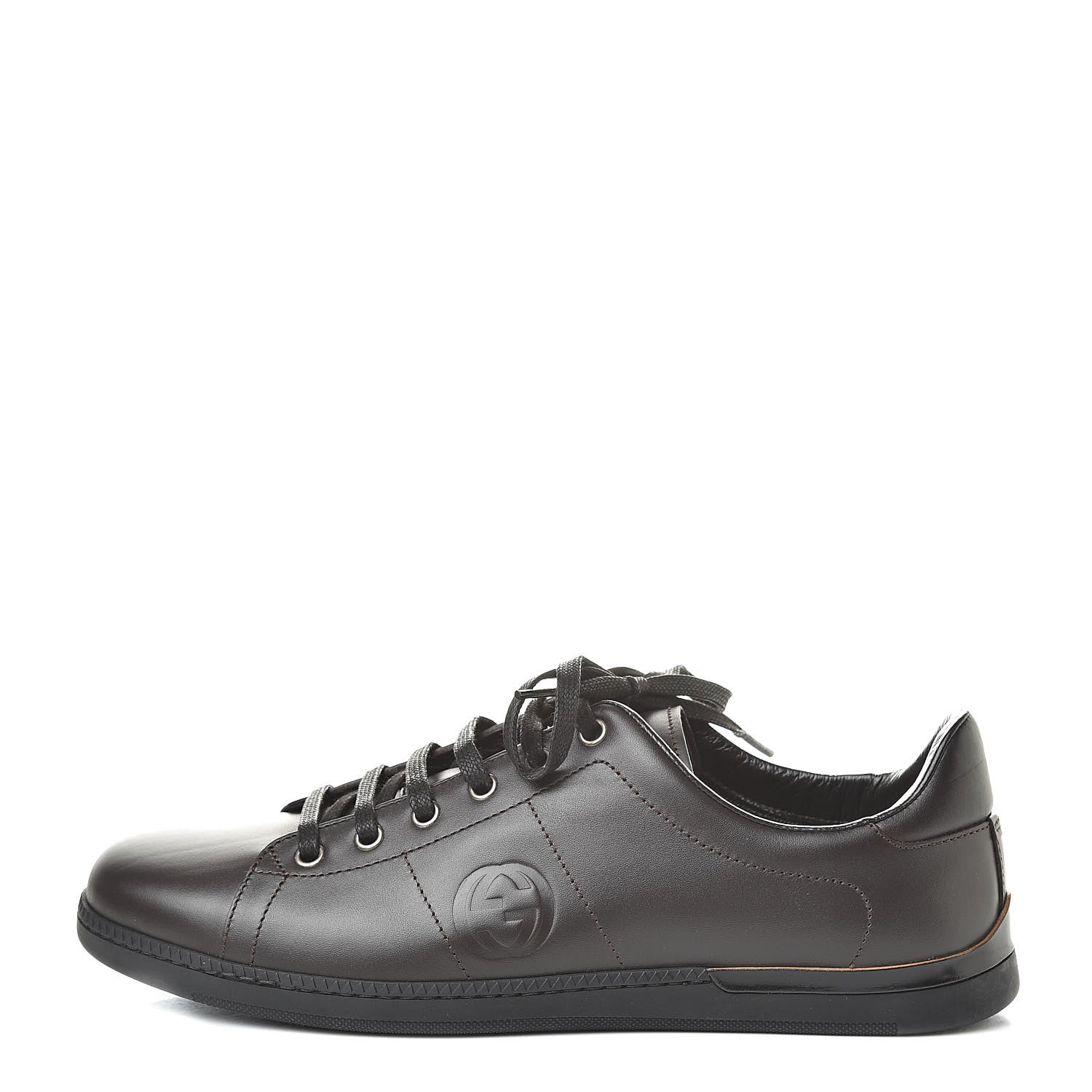 Gucci Calfskin Womens Interlocking G Sneakers 40 Dark Brown 1 of 8