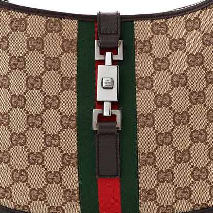 Gucci Monogram Web Jackie O Hobo Dark Brown 8 of 14