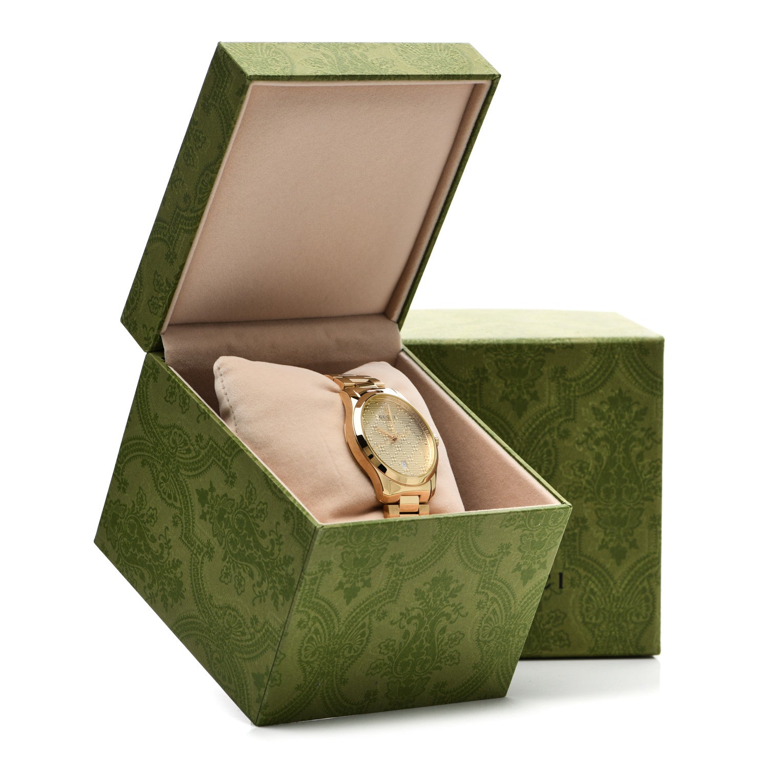 Gucci Stainless Steel 38mm G-Timeless Diamante Quartz Watch Gold 6 of 6