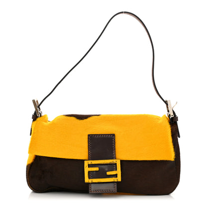 Fendi Calf Hair Baguette Yellow Brown 1 of 9