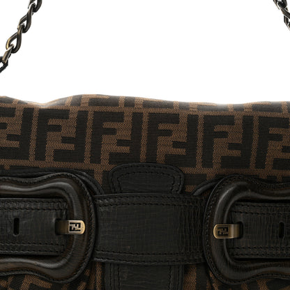 Fendi Zucca B Bis Flap Bag Tobacco Castagna 7 of 11