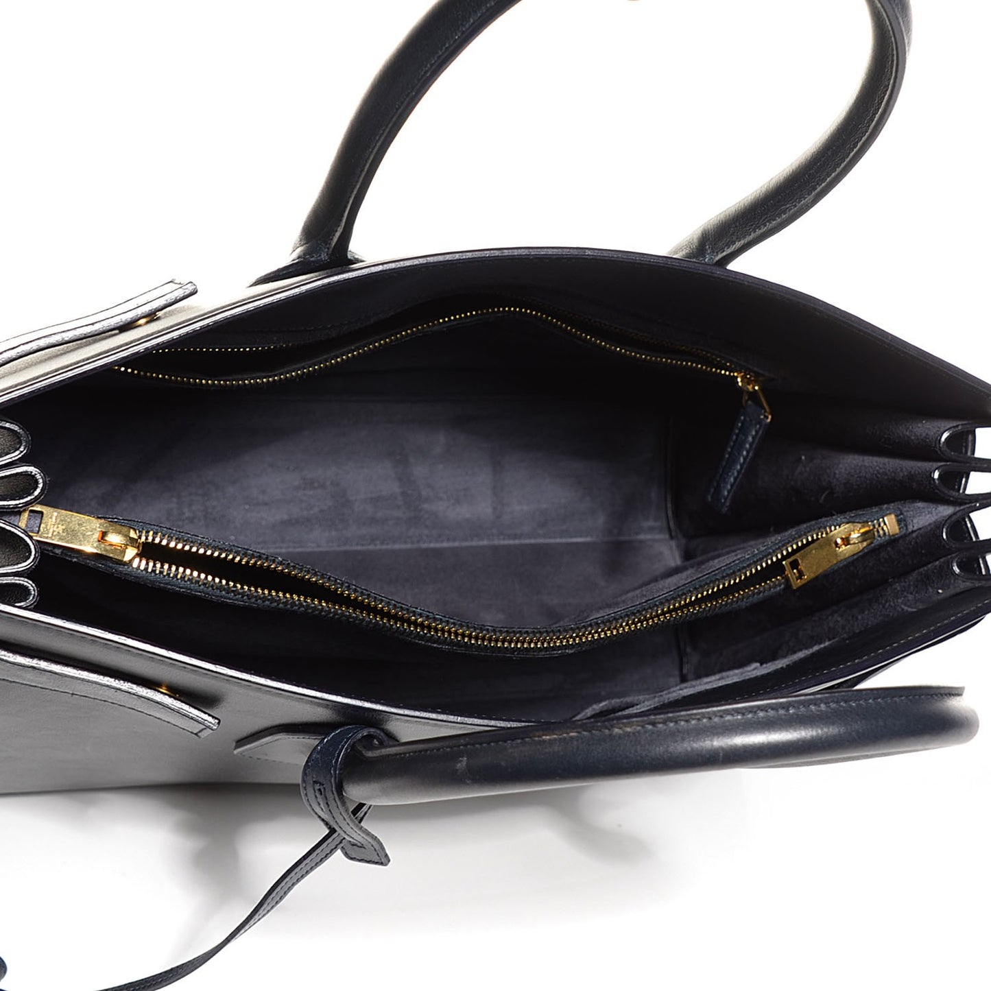 Calfskin Large Sac de Jour Carryall Navy Blue