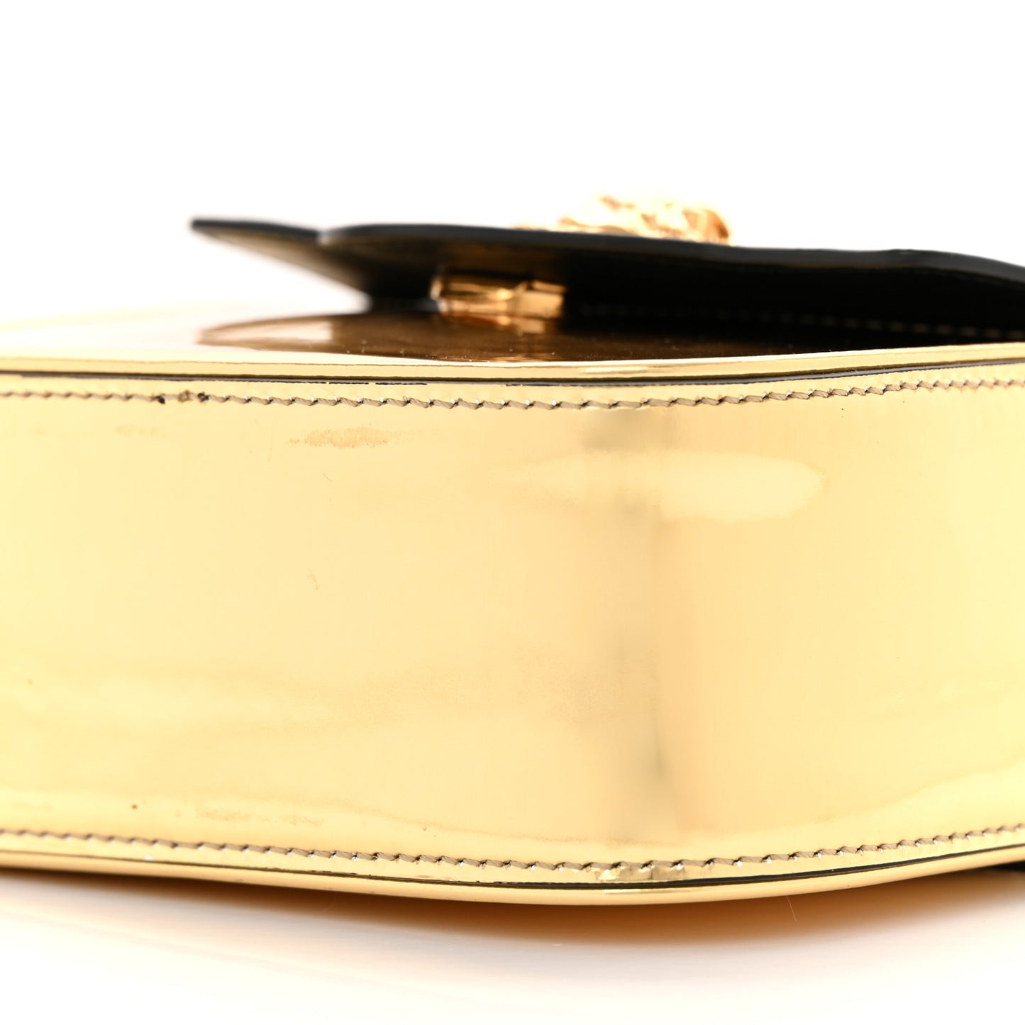 Metallic Calfskin Mini La Medusa Bag Gold