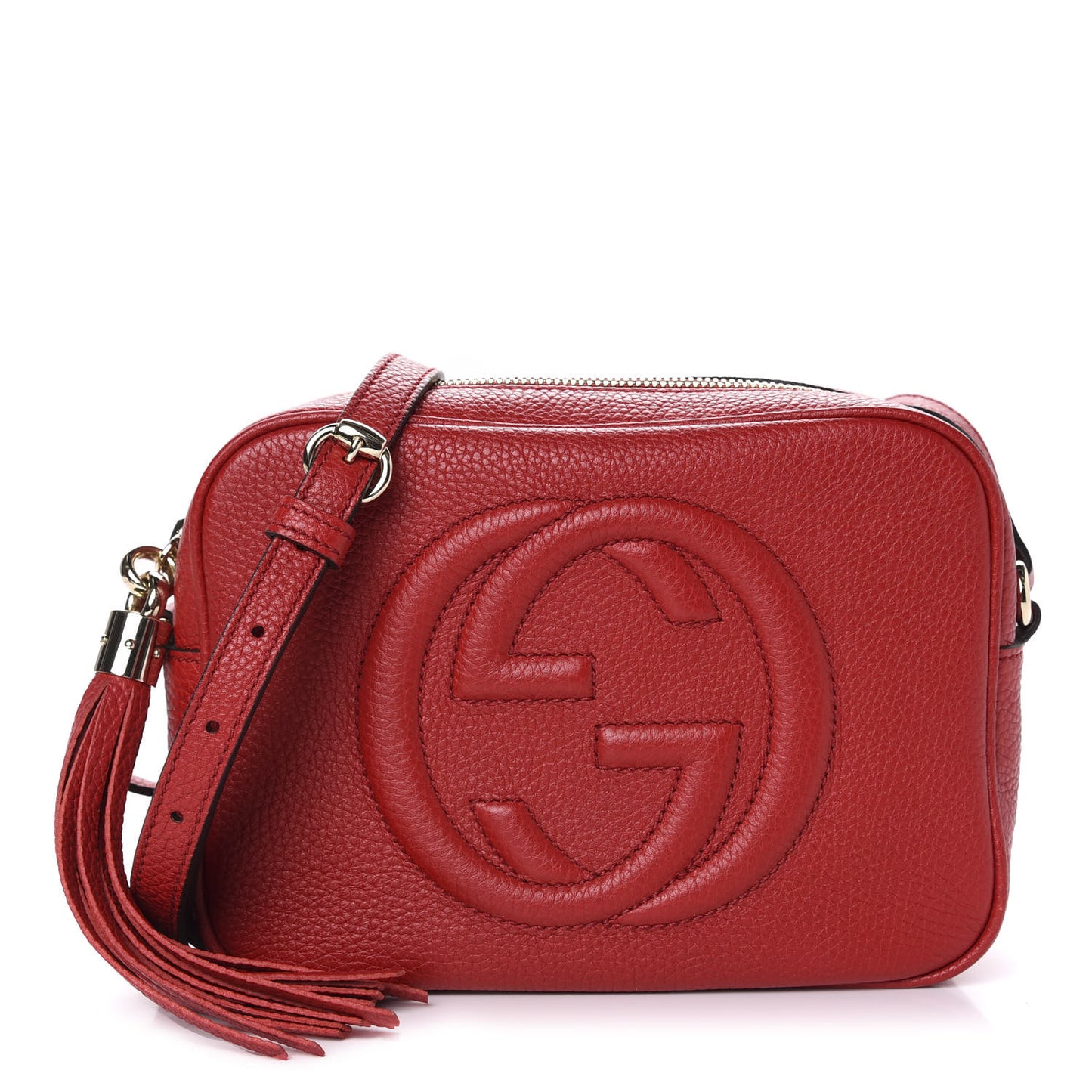 Pebbled Calfskin Small Soho Disco Bag Tabasco Red
