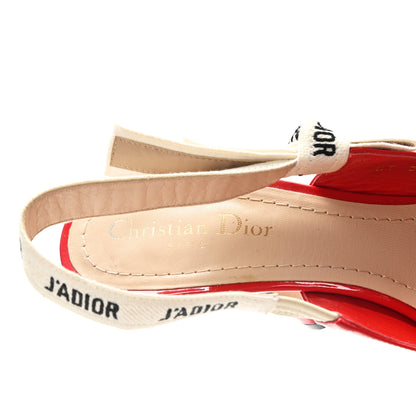 Christian Dior Patent Ribbon J'Adior Slingback 100mm Pumps 39 Red 7 of 9
