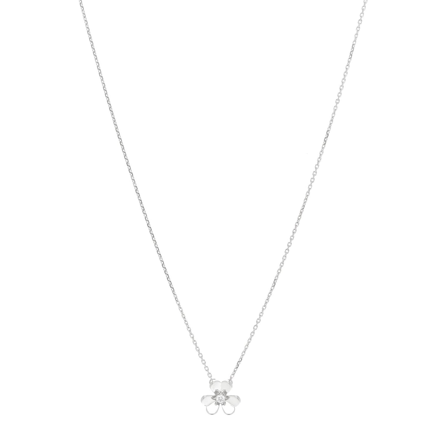 18K White Gold Diamond Mini Frivole Pendant Necklace