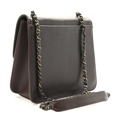 Chanel Calfskin Flap Shoulder Bag Brown 3 of 10