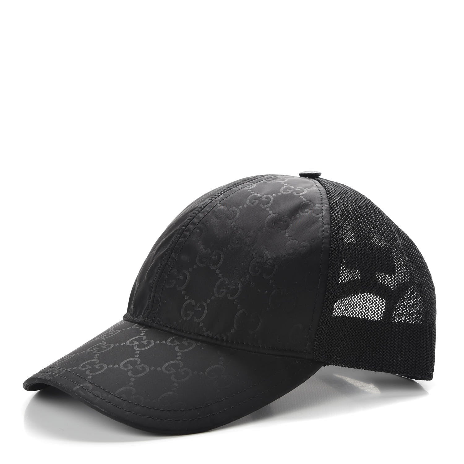 Gucci Nylon Monogram Baseball Hat XL Black 1 of 8