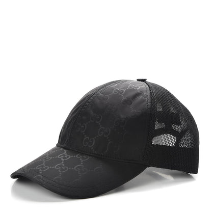 Gucci Nylon Monogram Baseball Hat XL Black 1 of 8