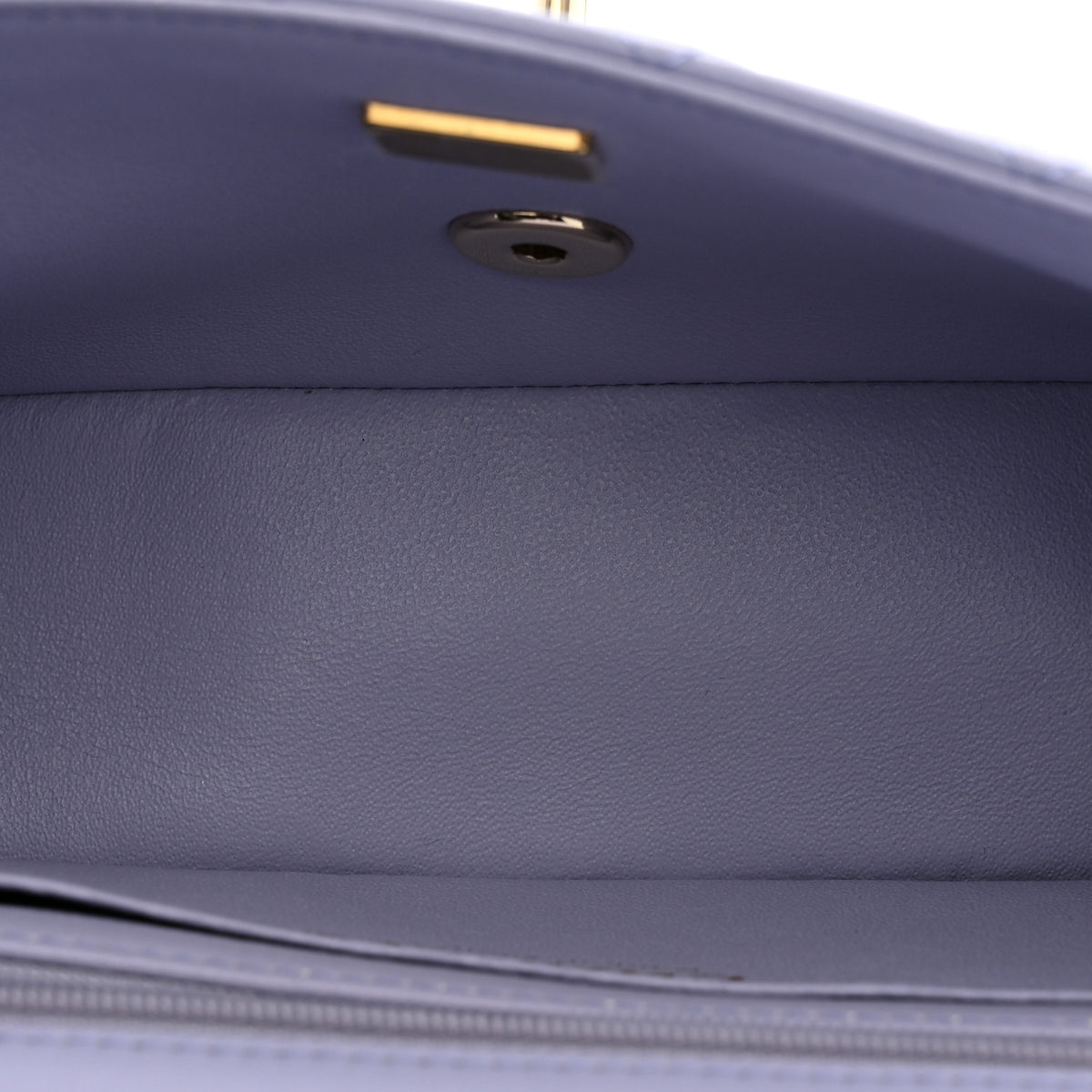 Lambskin Quilted Mini Top Handle Rectangular Flap Light Purple