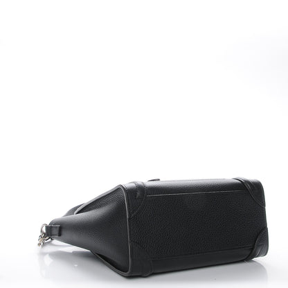 Celine Drummed Calfskin Nano Luggage Black 4 of 6