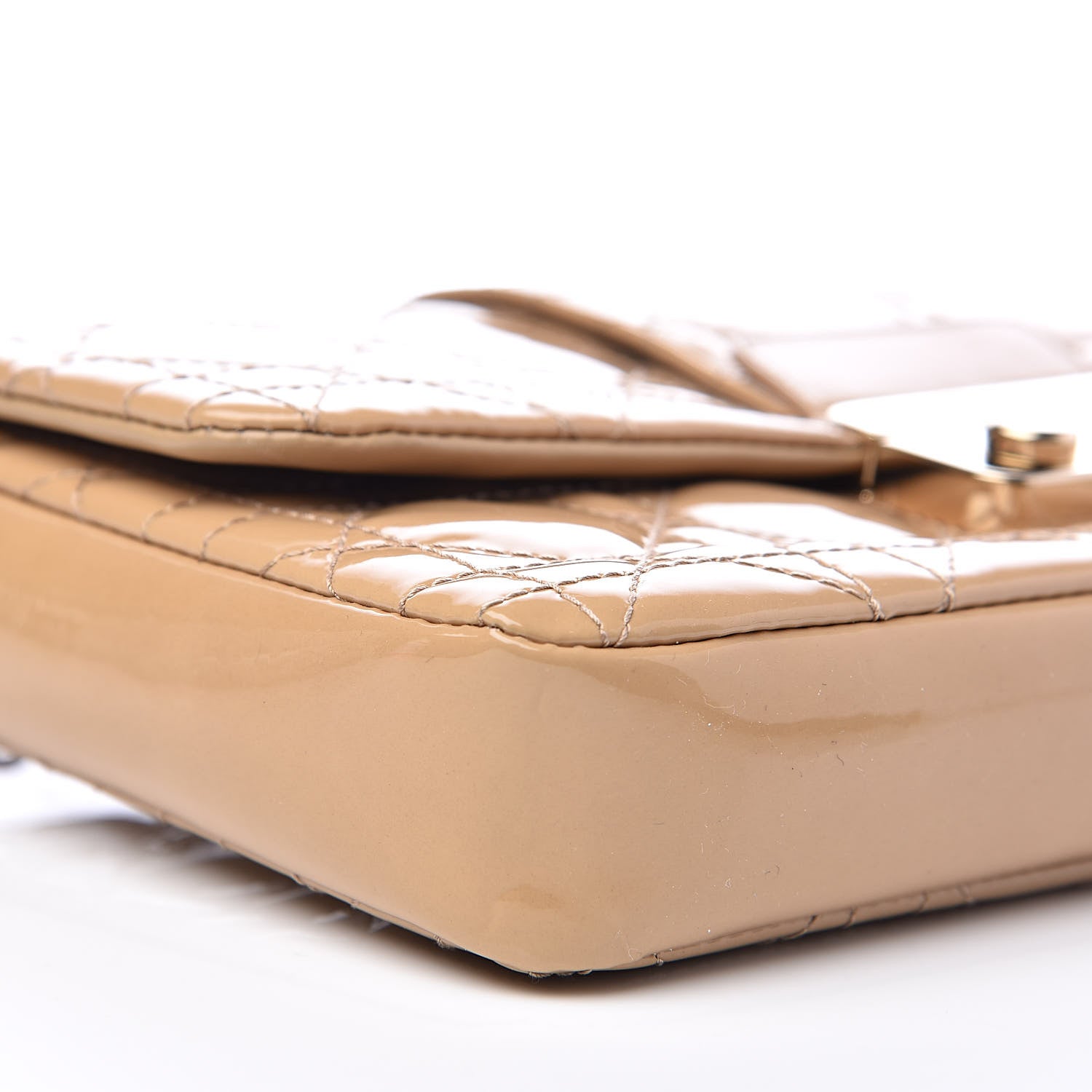 Christian Dior Patent Cannage New Lock Pouch Beige 8 of 11