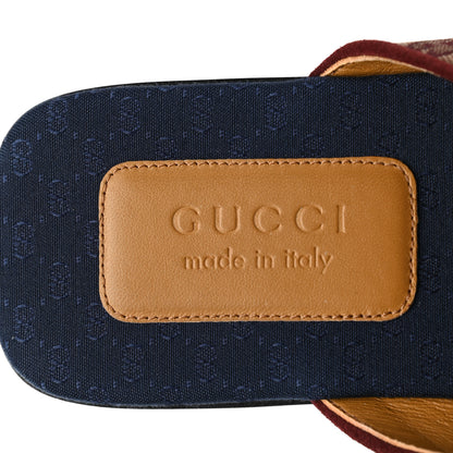 Gucci Canvas GG Monogram Mens Criss Cross Slide Sandals 10 Sahara Rubino Chardonnay 7 of 10