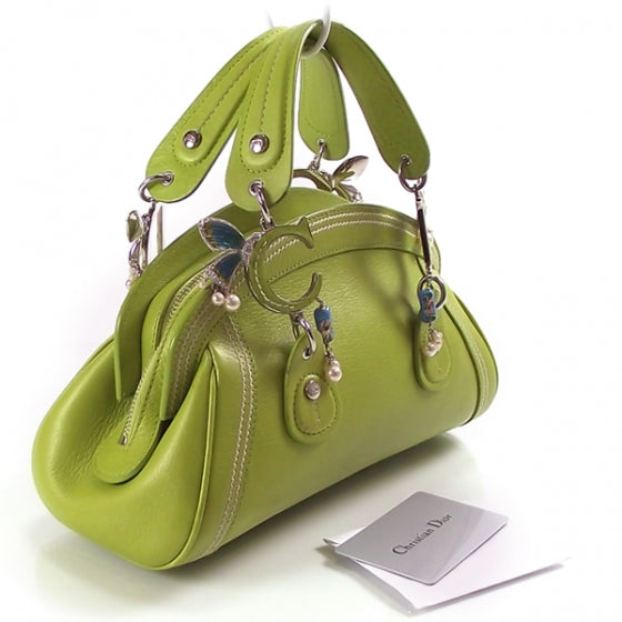 Christian Dior Leather Butterfly Pearls Bag 3 of 9
