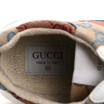 Gucci Monogram Multicolor Demetra Womens Rhyton Sneakers 39.5 Yellow Blue Great White Tabasco 10 of 16