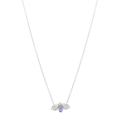 Tiffany Platinum Diamond Tanzanite Paper Flowers Firefly Necklace 1 of 5
