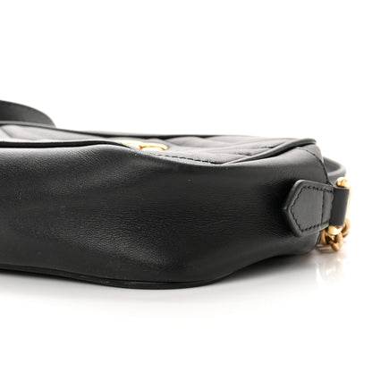 Gucci Calfskin Matelasse Mini GG Marmont Chain Shoulder Bag Black 11 of 18